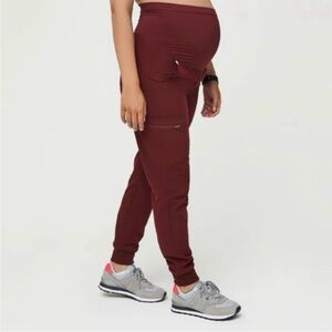 Figs Burgundy Maternity Joggers